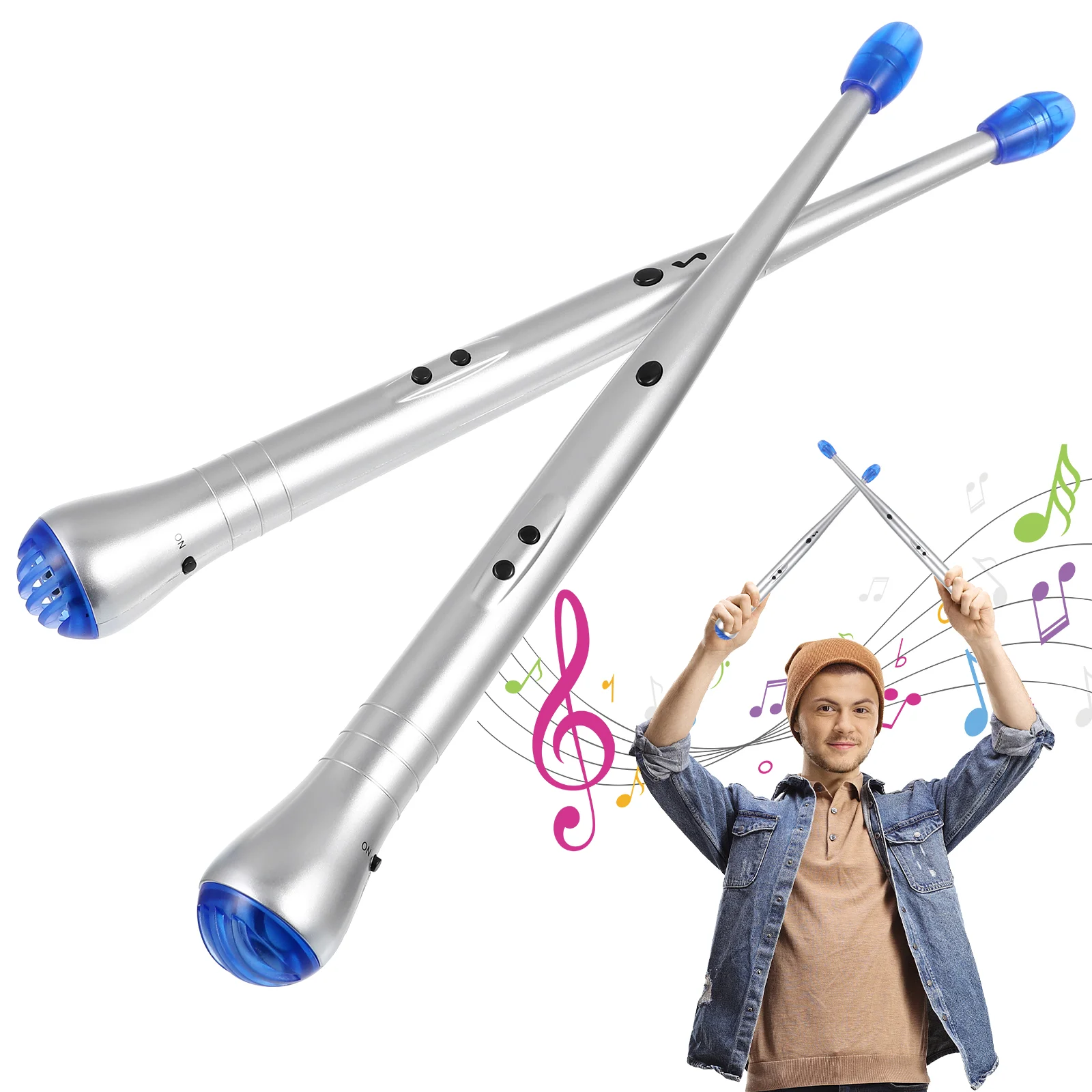 

Electric Rhythm Beat Stick Drum Sticks Air Drumsticks For Children Toy Instruments Toys Music Electronic Drums And Sticks