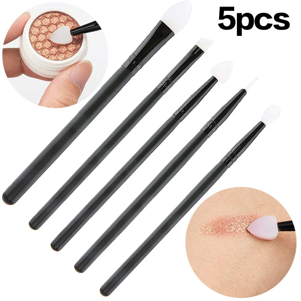 

5pcs Professional Eyeshadow Lip Brushes Silicone Face Makeup Brush Set Woman Eyeliner Eye Shadow Foundation Cosmetic Applicator