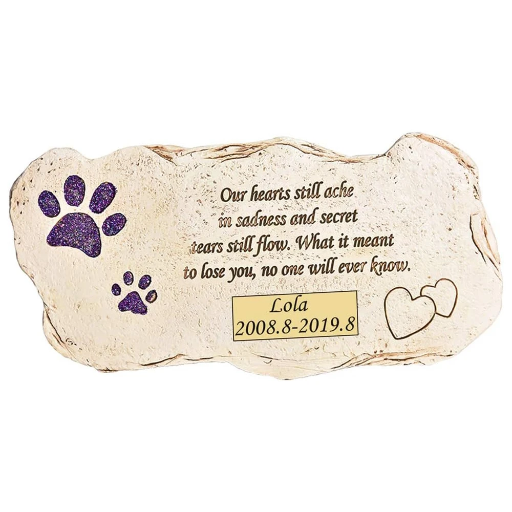 

Paw Prints Pet Memorial Stones,Personalized Dog Memorial Stones Cat Memorial Stones Grave Markers - Beautiful Pet Memorial Gifts