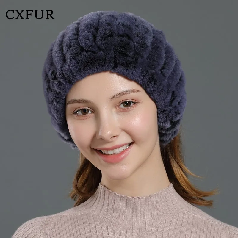 

Women Handmade Stretch Fur Scarf Knit Genuine Rex Rabbit Fur Headbands Girls Natural Fur Ring Scarves Winter CX-E-37N