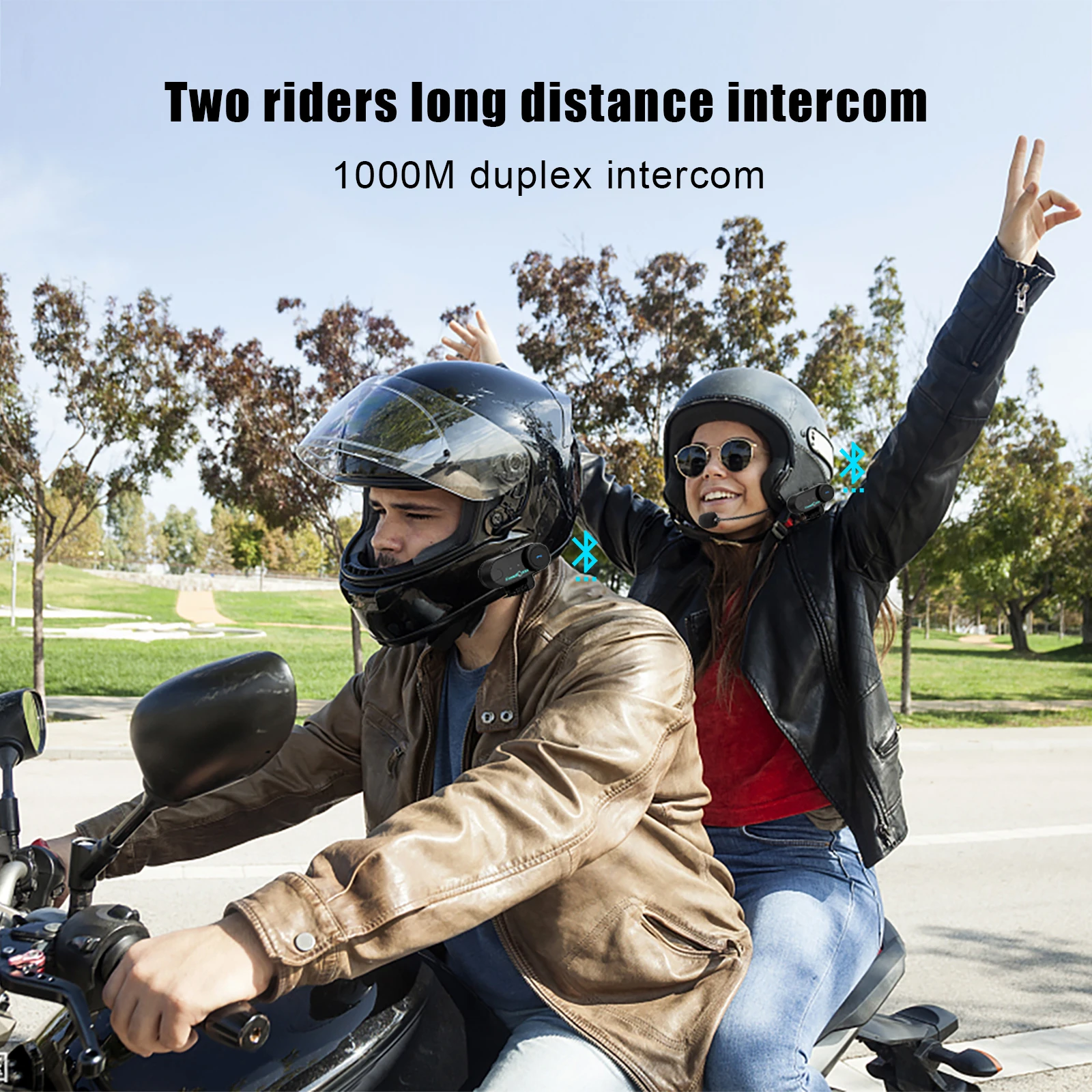 Freedconn Motorcycle Helmet Headset Stereo Bluetooth Hands Free Call Wireless Communication Interphone Music Sharing 6 Riders S40b0876d0c6546baa058cb76521d504cn