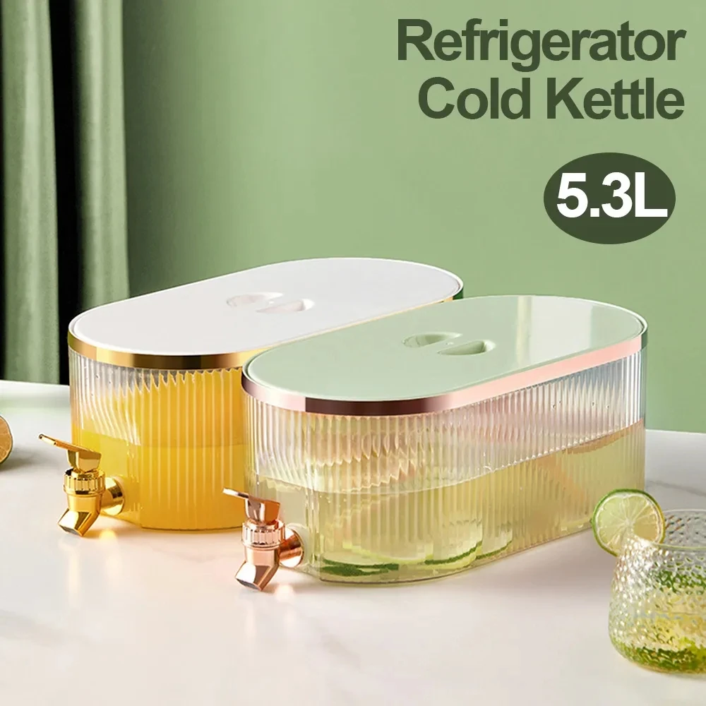 

Refrigerator Cold Water Kettle With Faucet Fruit Tea Bucket Cold Water Kettle Household Beverage Bucket Lemon Cola Bucket