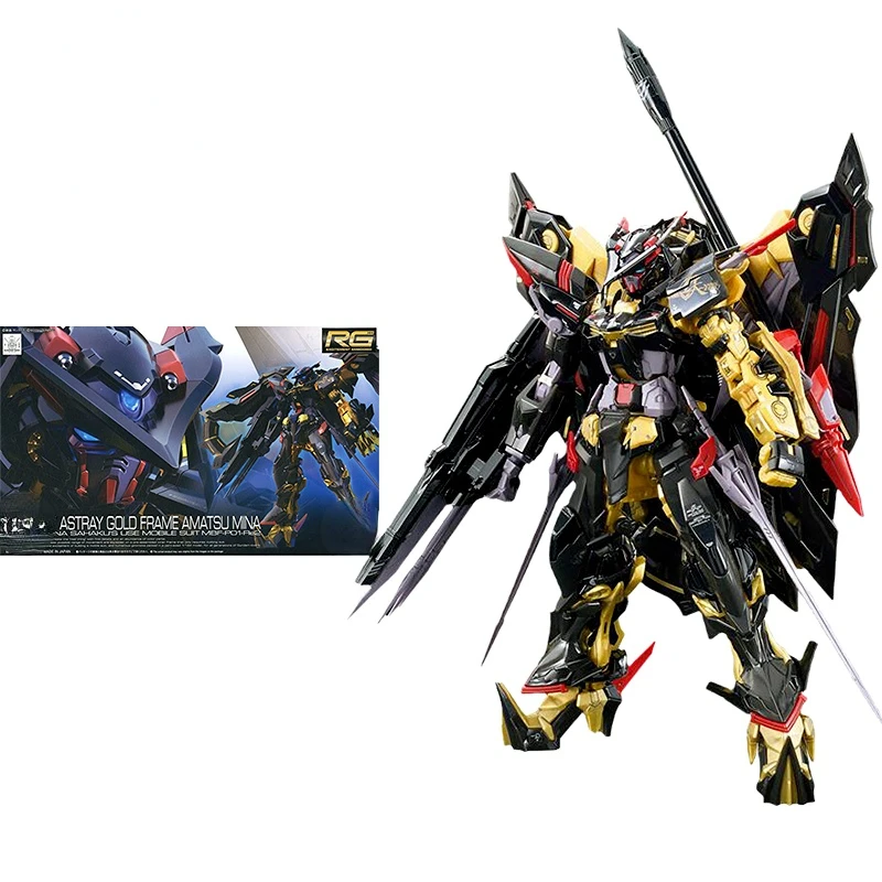 

Original BANDAI RG 1/144 ASTRAY GUNDAM GOLD FRAME AMATSU MINA Anime Action Figure Assembly Model Toys Transformation Robot