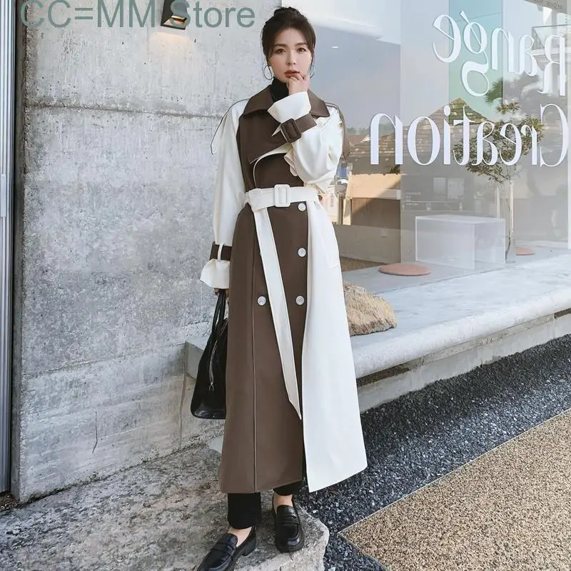 New Women Color Block Trench Coat Double Breasted Patchwork Spring Winter Female Fashion Streetwear Windbreaker
New Women Color Block Trench Coat Double Breasted Patchwork Spring Winter Female Fashion Streetwear Windbreaker