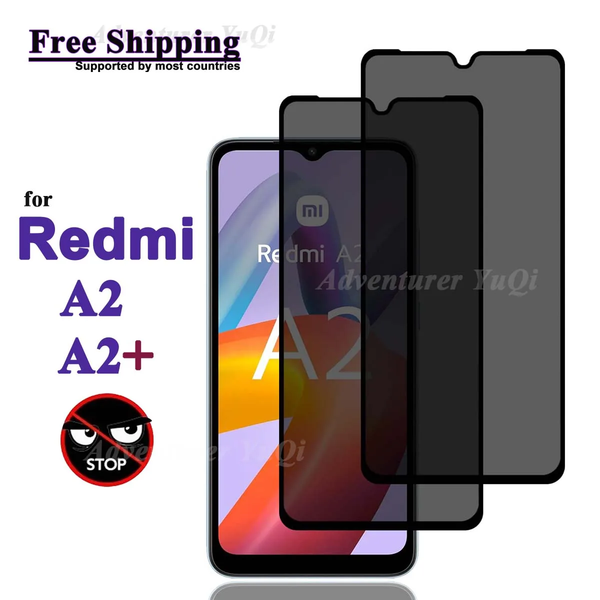 

Anti Spy Screen Protector For Redmi A2 Plus Xiaomi, Tempered Glass Privacy Anti Peep Scratch 9H Case Friendly Free Shipping