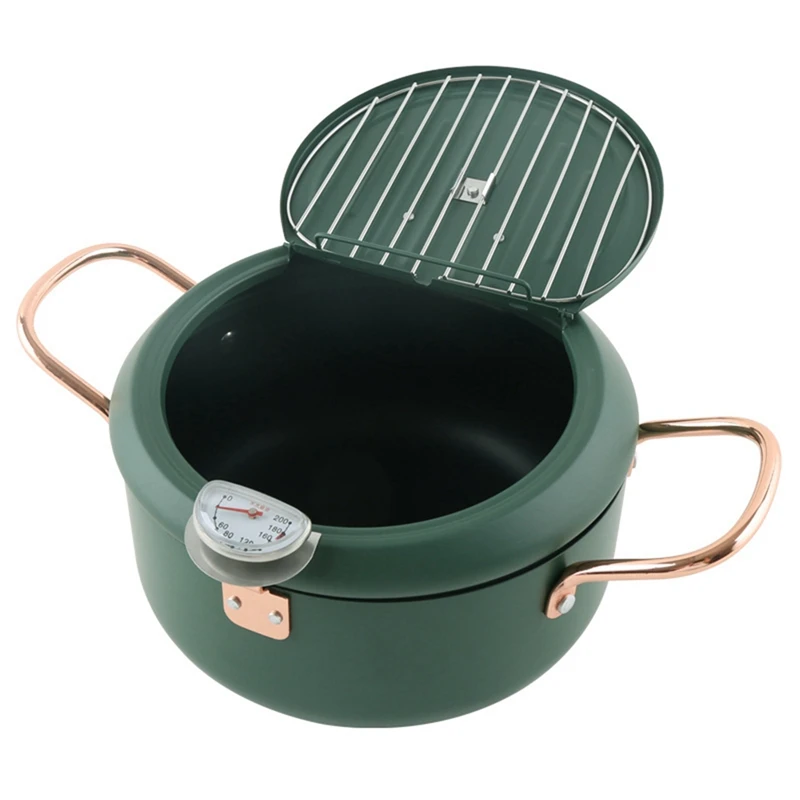 304 Stainless Steel Fryer Deep Fryer With Temperature Control And Lid Tempura Fryer With Splash Cover With Cooling Rack
304 Stainless Steel Fryer Deep Fryer With Temperature Control And Lid Tempura Fryer With Splash Cover With Cooling Rack