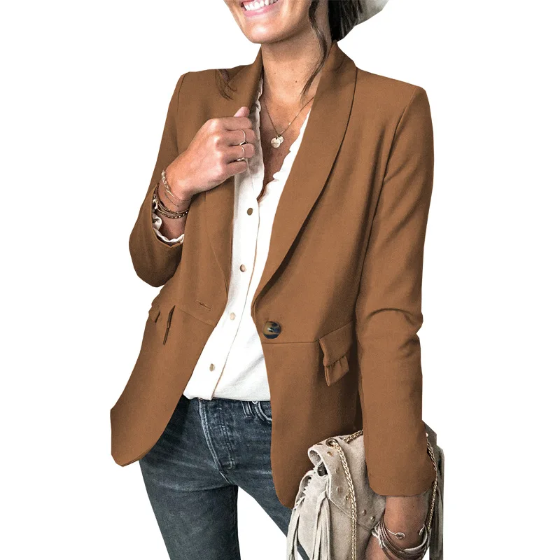 2023 Blazer Women's Autumn Winter New Solid Color Pocket Pleat Stitching One Button Women Jackets for Women
2023 Blazer Women's Autumn Winter New Solid Color Pocket Pleat Stitching One Button Women Jackets for Women