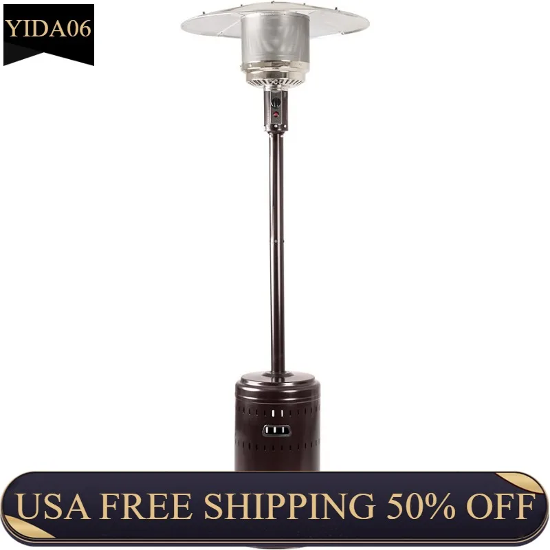 

46,000 BTU Outdoor Propane Patio Heater with Wheels, Commercial & Residential, Havana Bronze, 32.1 x 32.1 x 91.3 inches (LxWxH)