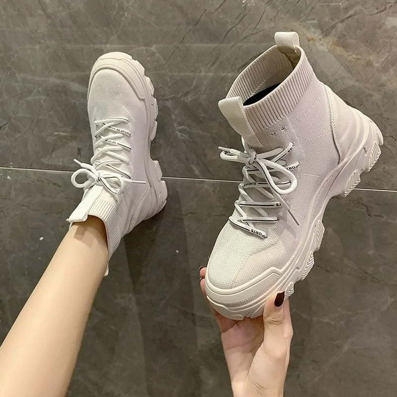 Women's Shoes Fashion Handsome Lace-Up Breathable Black Platform Boots Heightening Non-Slip Waterproof Soft Boots Botas Mujer
Women's Shoes Fashion Handsome Lace-Up Breathable Black Platform Boots Heightening Non-Slip Waterproof Soft Boots Botas Mujer