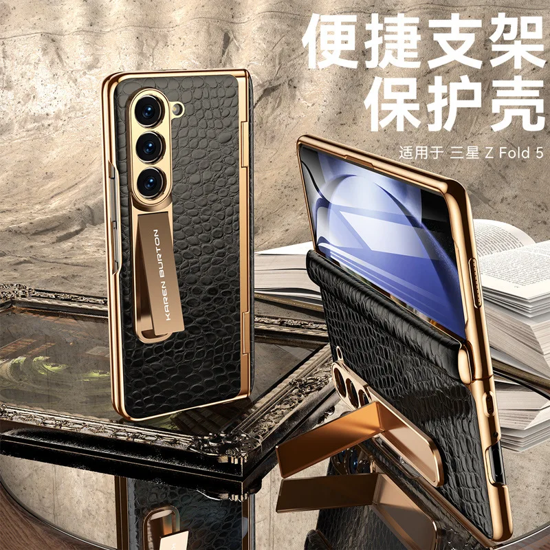 Plating TECH. Genuine Leather Material WIht Kickstand For Samsung Galaxy Z Fold 5 Case
Plating TECH. Genuine Leather Material WIht Kickstand For Samsung Galaxy Z Fold 5 Case