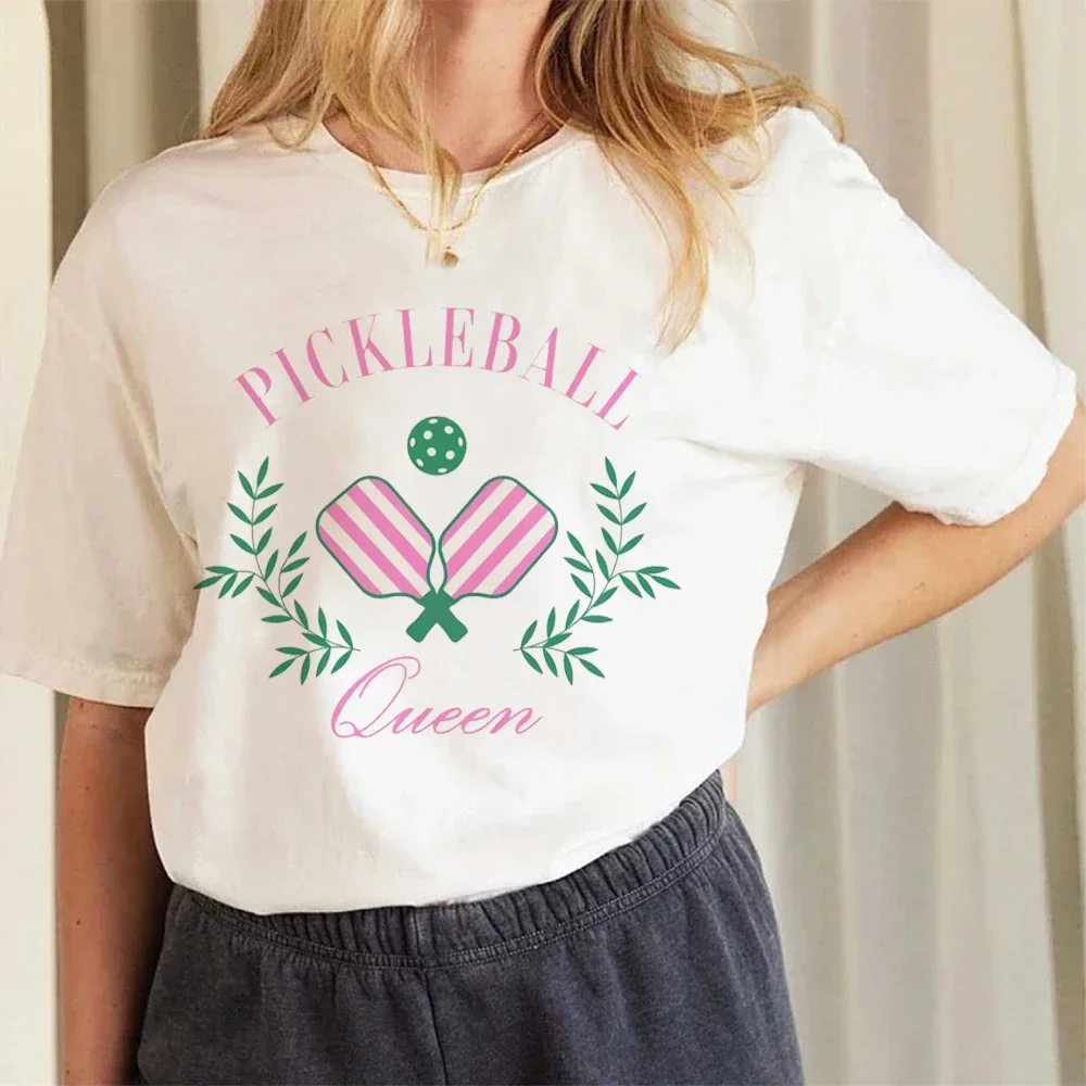 Pickleball Printed Women's Clothing Fun Cartoon Pattern T-Shirt Women's Summer Style Trendy Fashion Women's Casual O-Neck T-Shir
Pickleball Printed Women's Clothing Fun Cartoon Pattern T-Shirt Women's Summer Style Trendy Fashion Women's Casual O-Neck T-Shir