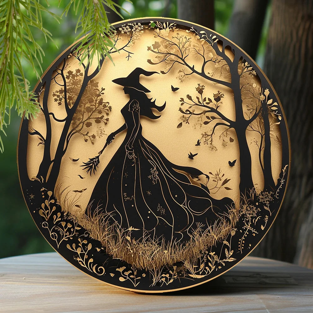 Faux Foil Stamping Papercut Art Painting Round Wreath Decorative Sign Kitchen Decor Men Gifts Gothic Witch Theme Decoration
Faux Foil Stamping Papercut Art Painting Round Wreath Decorative Sign Kitchen Decor Men Gifts Gothic Witch Theme Decoration