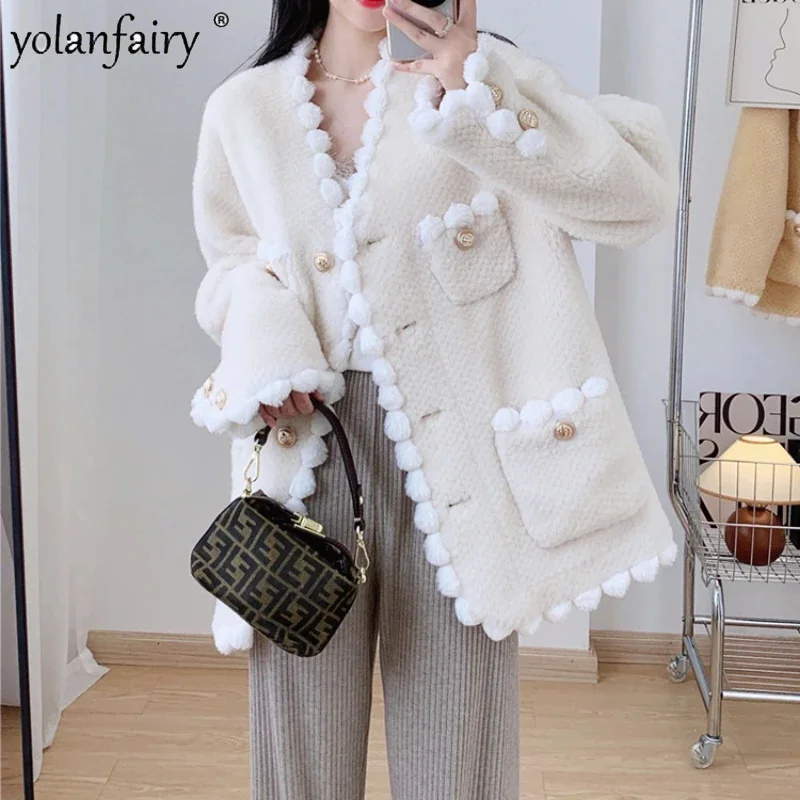 Fashion Sheep Shearling Coat Women's Pure Wool Fur Coats Winter 2023 New in Outwears Female Elegant Midium Lamb Jacket FCY
Fashion Sheep Shearling Coat Women's Pure Wool Fur Coats Winter 2023 New in Outwears Female Elegant Midium Lamb Jacket FCY