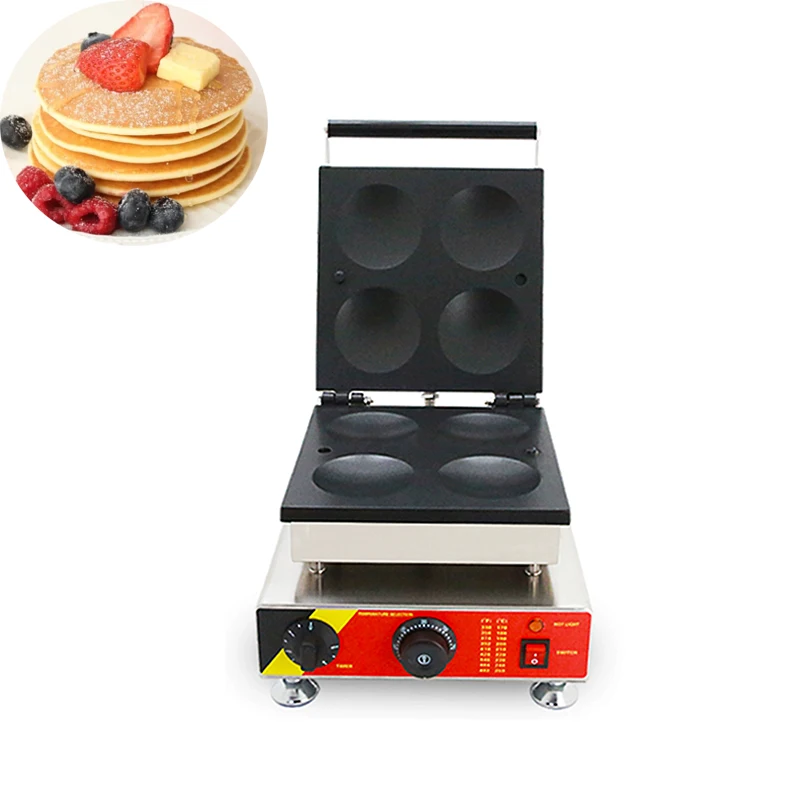 

Commercial Electric 4 Holes Big Poffertjes Grill Machine 10cm Pancakes Maker Mini Pancake Dutch Poffertjes Waffle Maker