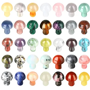 천연 버섯 스톤 조각상 장식, DIY 공예품, 수족관 스톤, 미니 식물 탱크 보석, 20mm 장식 선물, 신제품, 10 개 상품 이미지