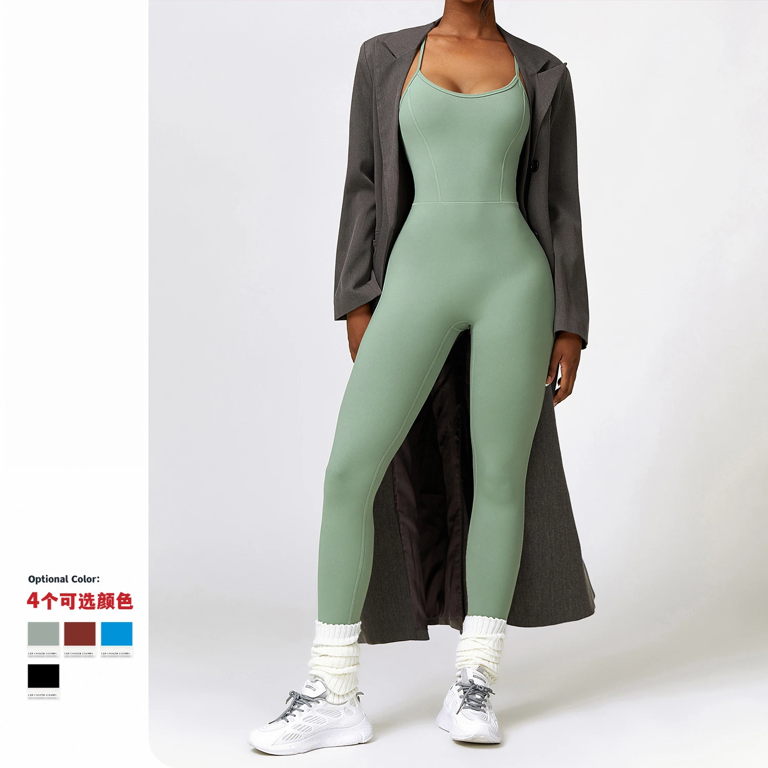 Embrace Fitness with this Nude-Back Yoga Jumpsuit - European and American Style, Perfect for Autumn/Winter.
Embrace Fitness with this Nude-Back Yoga Jumpsuit - European and American Style, Perfect for Autumn/Winter.