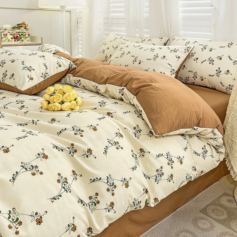 Class a Double-Layer Yarn Washed Cotton and Linen Four- Set French Pastoral Style Bed Sheet Quilt Cover Three-Piece
Class a Double-Layer Yarn Washed Cotton and Linen Four- Set French Pastoral Style Bed Sheet Quilt Cover Three-Piece