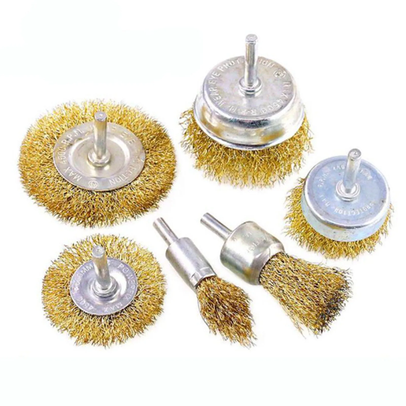 6PCS/set Wheel Brushes 6mm Shank Copper Plating Deburring Descaling Paint Removal Power Drill Flat Type: 50mm、75mm
6PCS/set Wheel Brushes 6mm Shank Copper Plating Deburring Descaling Paint Removal Power Drill Flat Type: 50mm、75mm