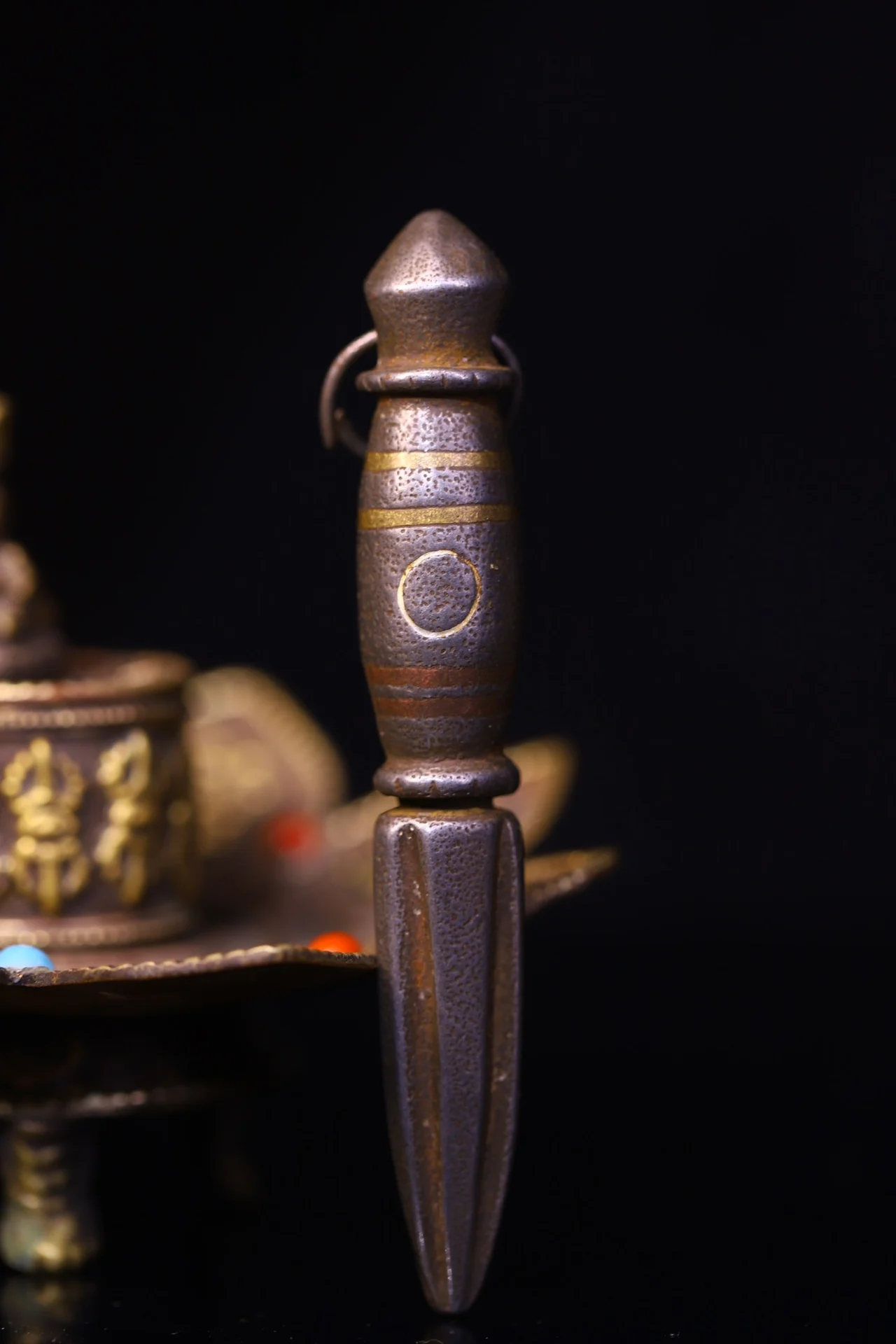 4"Tibet Temple Collection Old Tiantie Cinnabar Dorje Vajra Phurpa Pendant Amulet Dharma Town house Exorcism
4"Tibet Temple Collection Old Tiantie Cinnabar Dorje Vajra Phurpa Pendant Amulet Dharma Town house Exorcism