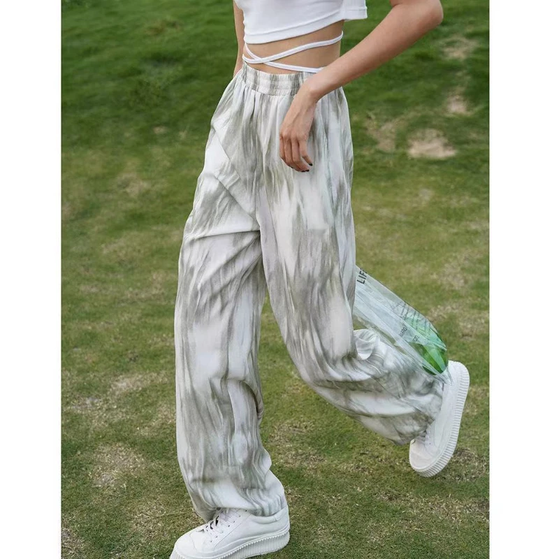 Women Pants 2023 Summer Green Gradient Tie-dye Casual Pants Loose Ice Cool Straight High Waist Draped Wide Leg Pants Female
Women Pants 2023 Summer Green Gradient Tie-dye Casual Pants Loose Ice Cool Straight High Waist Draped Wide Leg Pants Female