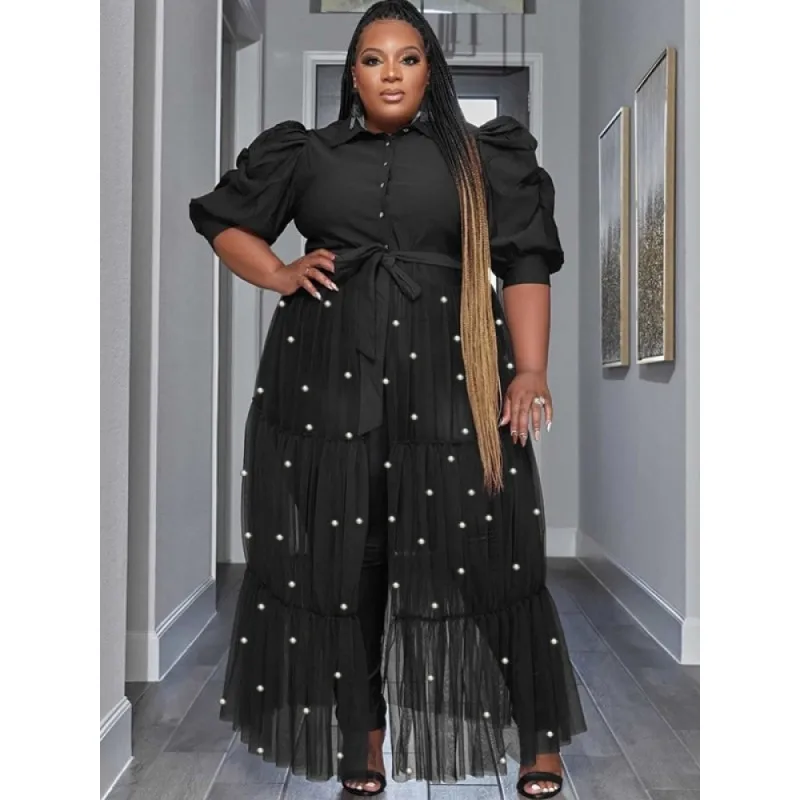 Beaded Patchwork See Through Plus Size Short Dleeve Party Dress Puff Bubble Sleeve Button
Beaded Patchwork See Through Plus Size Short Dleeve Party Dress Puff Bubble Sleeve Button
