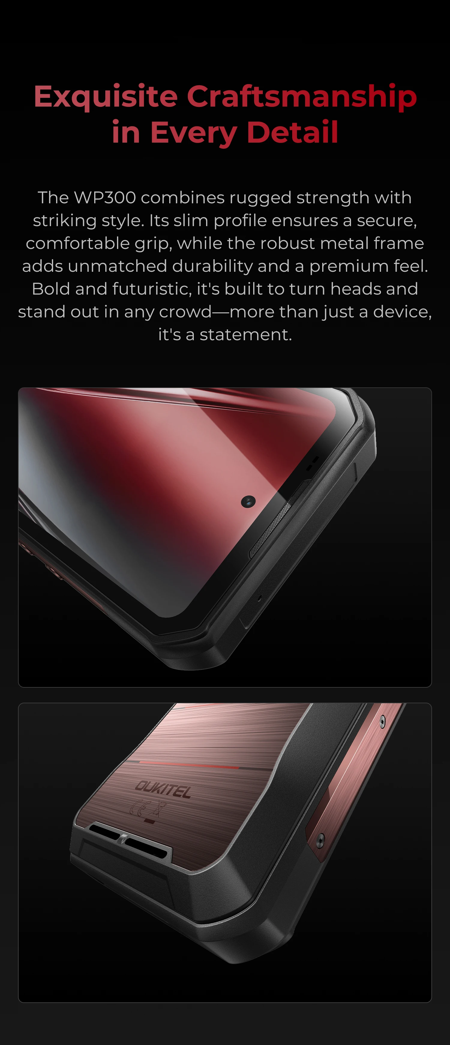 Oukitel WP300 Rugged Phone 16000mAh 36GB(12+24)GB+512GB Modular detachable Earbud/camping Light 6.78