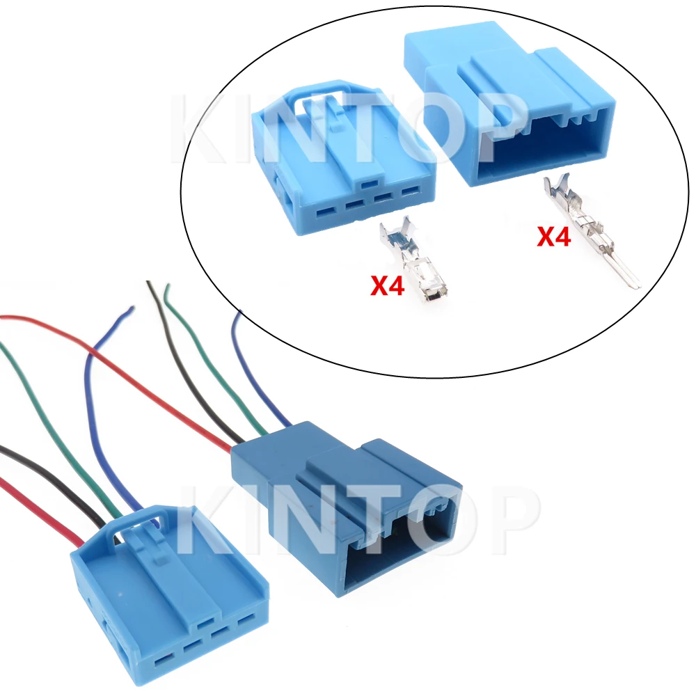 

1 Set 4 Pins Blue Car Wiring Socket Starter Auto Replacement Plug Parts 1719093-3 B Automobile WOOFER Unsealed Connector