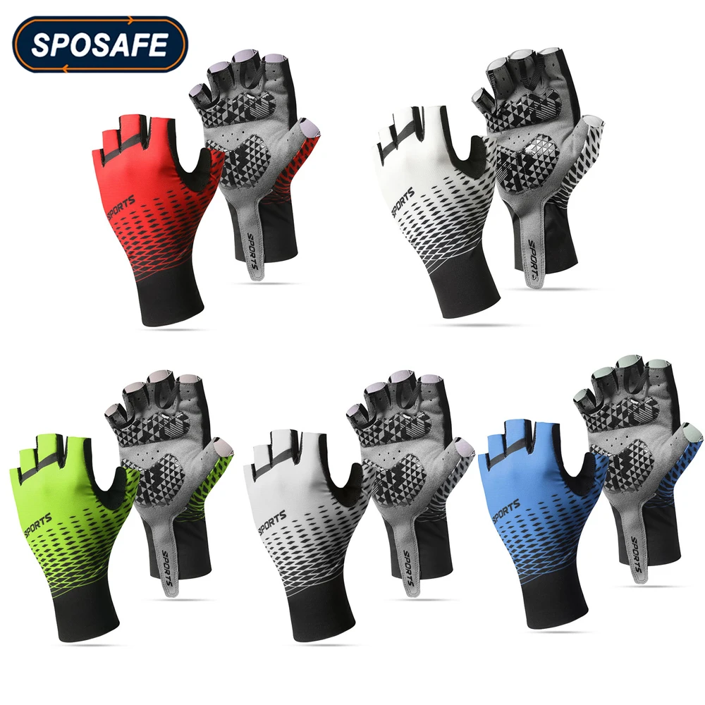 

1Pair Cycling Gloves Bike Gloves Anti-Slip Breathable Fingerless Gloves Cycling Camping Hiking Fishing Gym Outdoor Sports Gloves