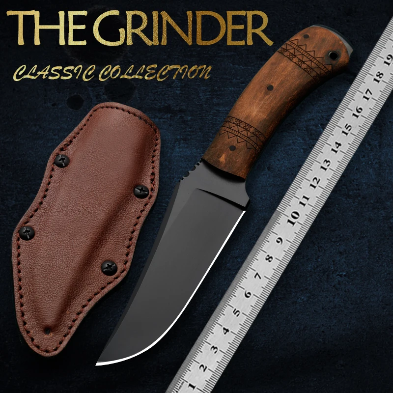 

80CRV2 Steel Outdoor Knife Wilderness Survival Hiking Exploration Rescue Knife Fixed Blade Hunting Knife Men's Toy