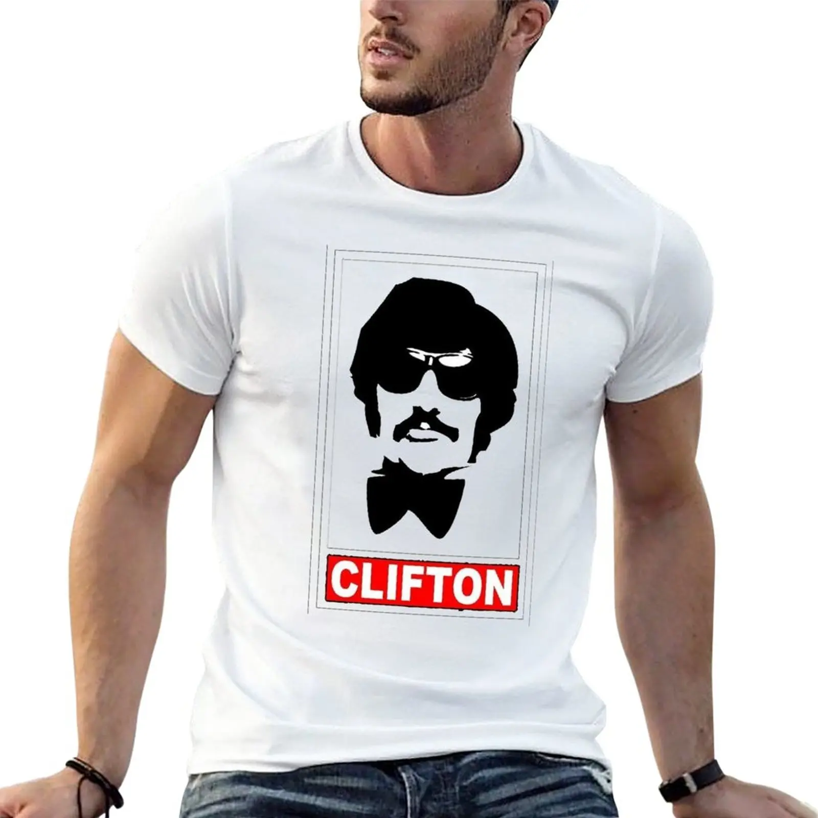 

Новинка, футболка Tony Clifton, корейская модная футболка с графическим рисунком, мужские футболки с коротким рукавом, повседневные стильные футболки