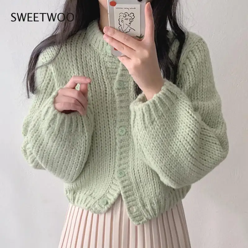 Cardigan Women 2021 Autumn Korean Reduce Age Round Neck Candy Color Loose Puff Sleeve Thick Needle Knitted Sweater Tide Chic Ins
Cardigan Women 2021 Autumn Korean Reduce Age Round Neck Candy Color Loose Puff Sleeve Thick Needle Knitted Sweater Tide Chic Ins