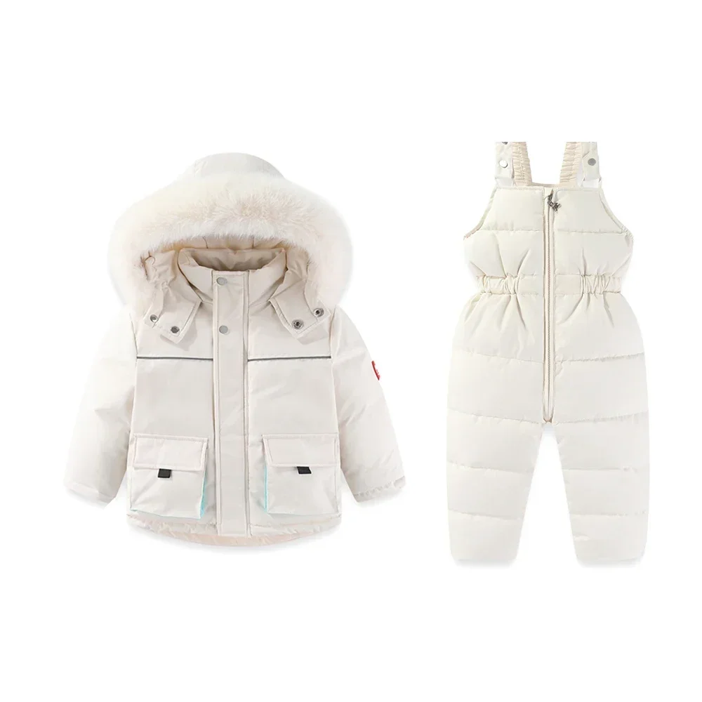 

Высококачественная детская Лыжная одежда 2023, комплект из 2 предметов, ветрозащитная зимняя куртка и штаны, плотный теплый костюм с хлопковой подкладкой 30C