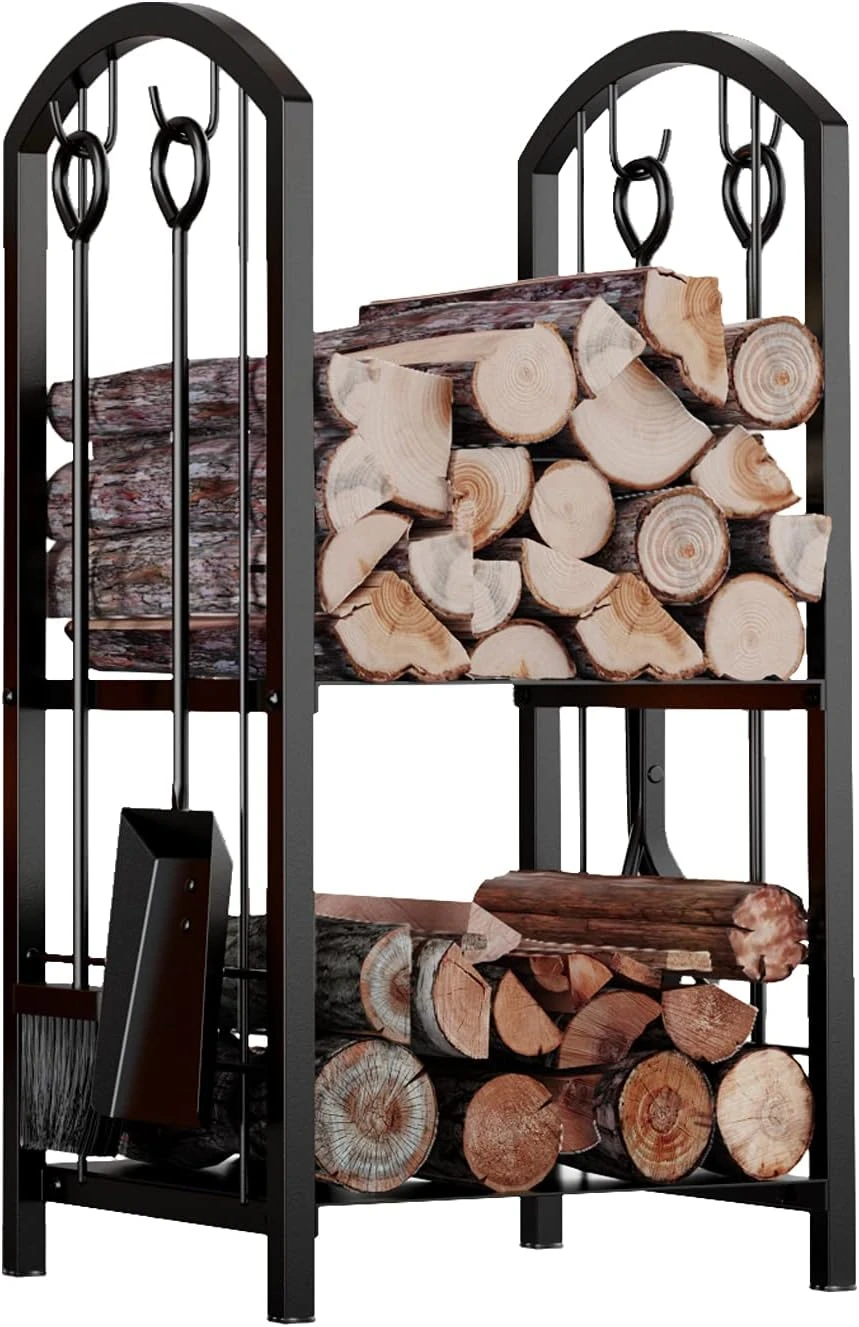Firewood Log 5-Piece Storage Logs Holder with Tools Set with 4 Tools Set Fireside Holders Wood Lumber Storage Stacking Black Ju
Firewood Log 5-Piece Storage Logs Holder with Tools Set with 4 Tools Set Fireside Holders Wood Lumber Storage Stacking Black Ju