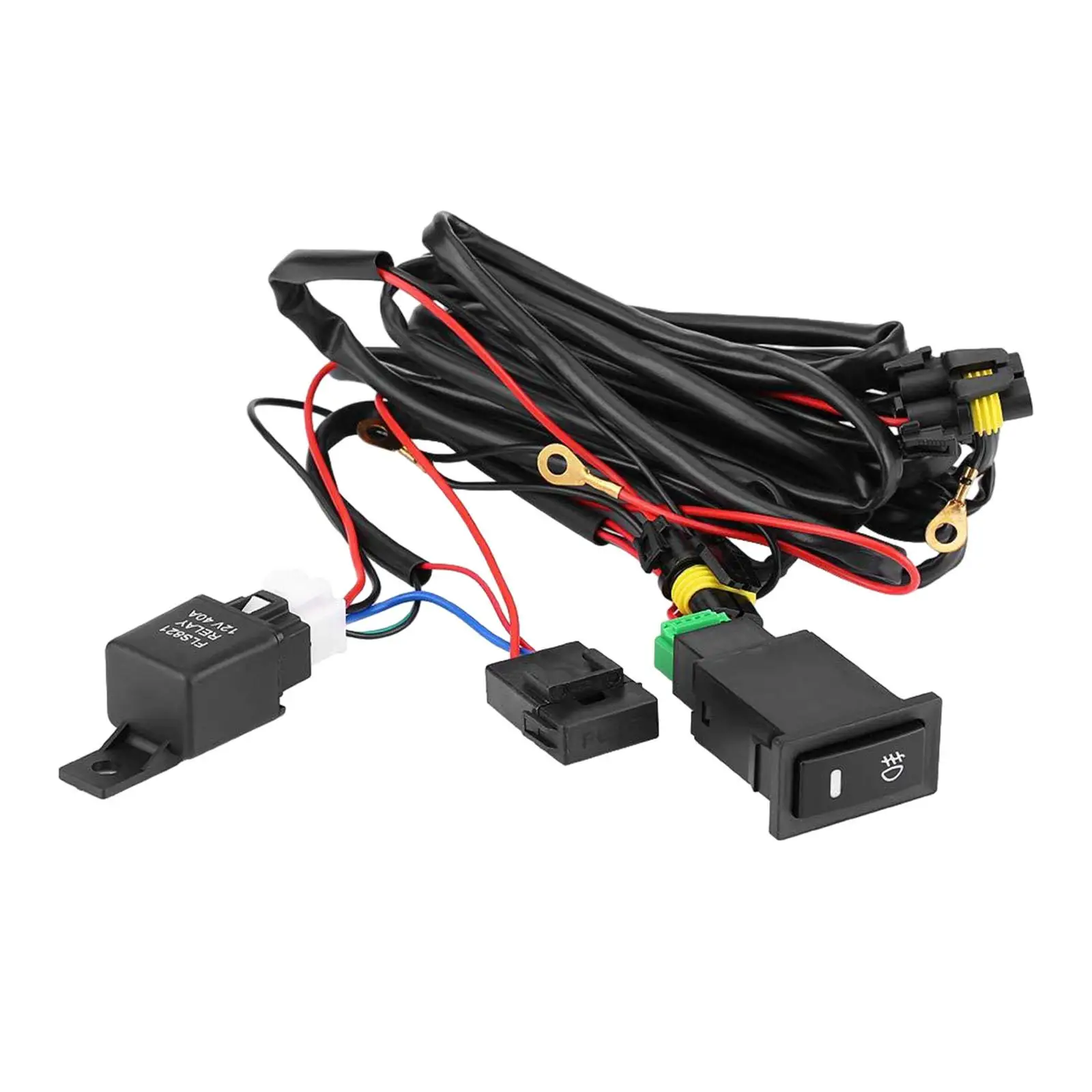 

Fog Light Lamps Wiring Harness Set 2.5M Wiring Harness Universal Car Accessories Easy Installation Replaces Auto Repair Parts