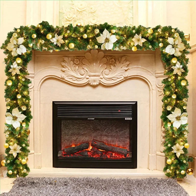 2.7m Christmas LED Rattan Garland Decor Light Wreath Artificial Flower Pine Tree Ornament Xmas Tree Banner Fireplace Door Stairs
2.7m Christmas LED Rattan Garland Decor Light Wreath Artificial Flower Pine Tree Ornament Xmas Tree Banner Fireplace Door Stairs