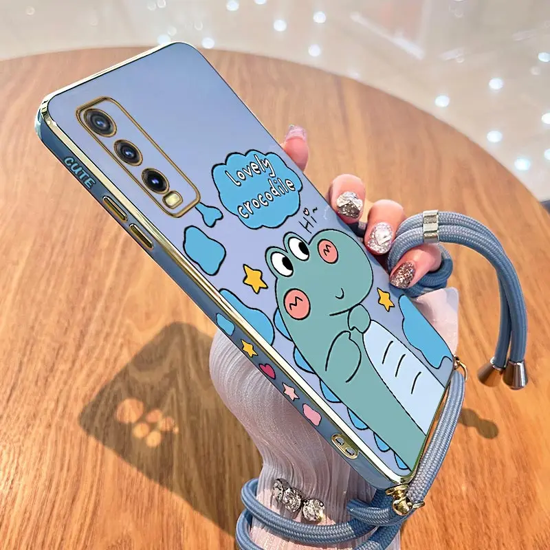 Cartoon Crocodile Lanyard Plating Phone Case For VIVO Y22 Y35 Y30 Y20 Y20i Y20S Y33T Y76 Y12S Y15 Y21 V23 V23E V21 Cover
Cartoon Crocodile Lanyard Plating Phone Case For VIVO Y22 Y35 Y30 Y20 Y20i Y20S Y33T Y76 Y12S Y15 Y21 V23 V23E V21 Cover