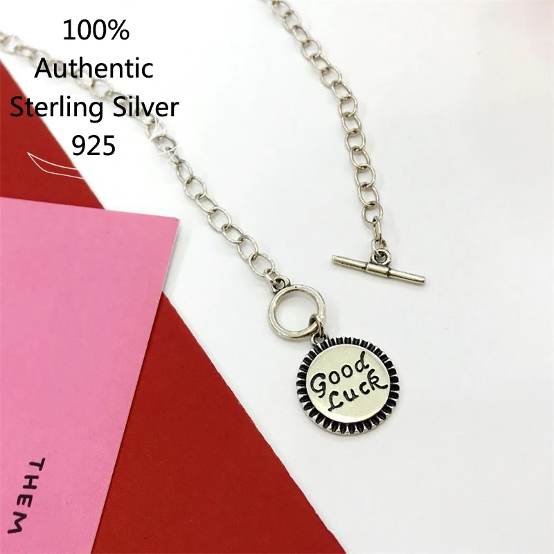 

Sterling Silver Collier Argent Collar Aros De Plata 925 Para Mujer Goodluck Initial Necklace Chain Original For Women 목걸이 2022