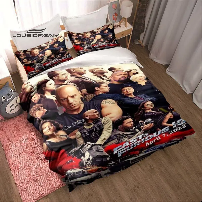 

Fast & Furious Bedding Set 3D Printing Fashion Movie Home Decoration Boy Girl King Size Bedding Set Quilt Cover Pillowcas