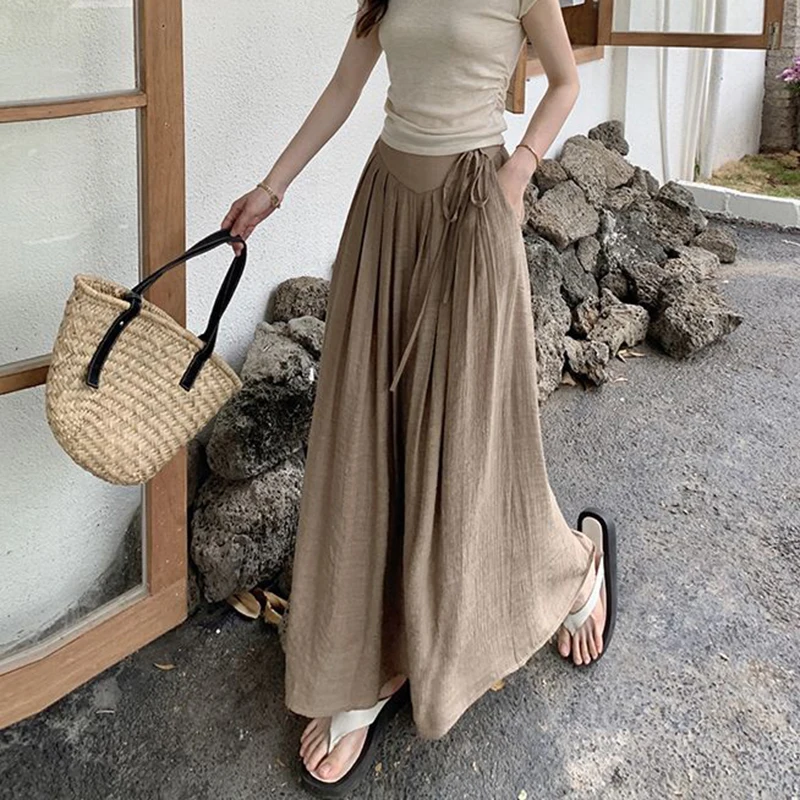 Gidyq Y2K High Waist Women Cotton Linen Pants Female Casual All Match Lace Up Loose Trousers Summer Streetwear Wide Leg Pants
Gidyq Y2K High Waist Women Cotton Linen Pants Female Casual All Match Lace Up Loose Trousers Summer Streetwear Wide Leg Pants