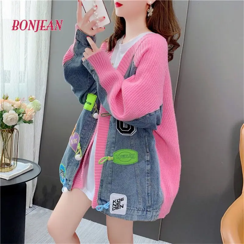 Harajuku Jeans Sweater Jacket Women Fashion Patch Graffiti Print Denim Coat Female Streetwear Cardigan Loose Femme Outerwear
Harajuku Jeans Sweater Jacket Women Fashion Patch Graffiti Print Denim Coat Female Streetwear Cardigan Loose Femme Outerwear