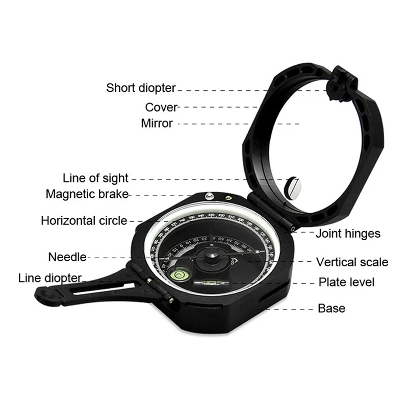Professional Geological Compass Handheld Lightweight Outdoor Survival Military Compass for Measuring Slope Distance
Professional Geological Compass Handheld Lightweight Outdoor Survival Military Compass for Measuring Slope Distance