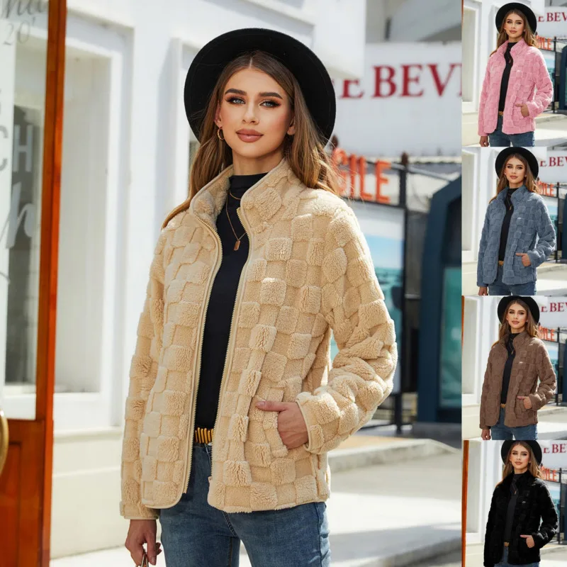 Женский флисовый кардиган на молнии, однотонный Свободный кардиган с длинным рукавом, плюшевое пальто в клетку, Осень-зима 2023
Женский флисовый кардиган на молнии, однотонный Свободный кардиган с длинным рукавом, плюшевое пальто в клетку, Осень-зима 2023