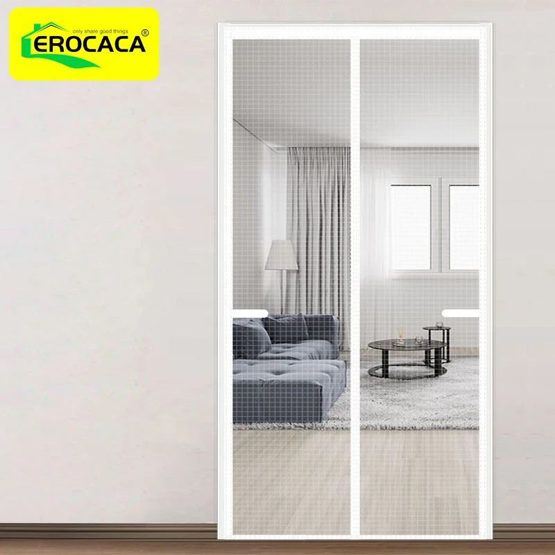 

EROCACA Strong Magnetic Door Curtain Mosquito Net Magnetic Curtain Fly Insect Screen Mesh Auto Closing Custom Easy Installation