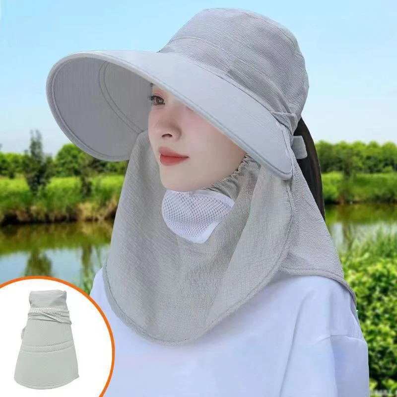 

Summer Hat Women Outdoor Cycling Sunshade Face Mask Wide Brim Breathable Suncreen Sun Hats Casual Sunhat Visor Uv Protection