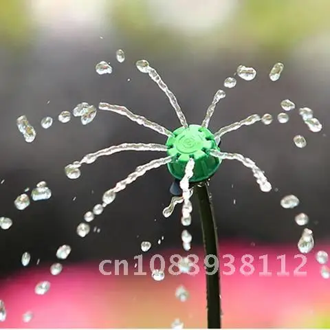 

20 Pcs Agricultural Watering Fitting Adjustable Green Dripper Nozzle 8-hole Garden Sprinkler Irrigation System