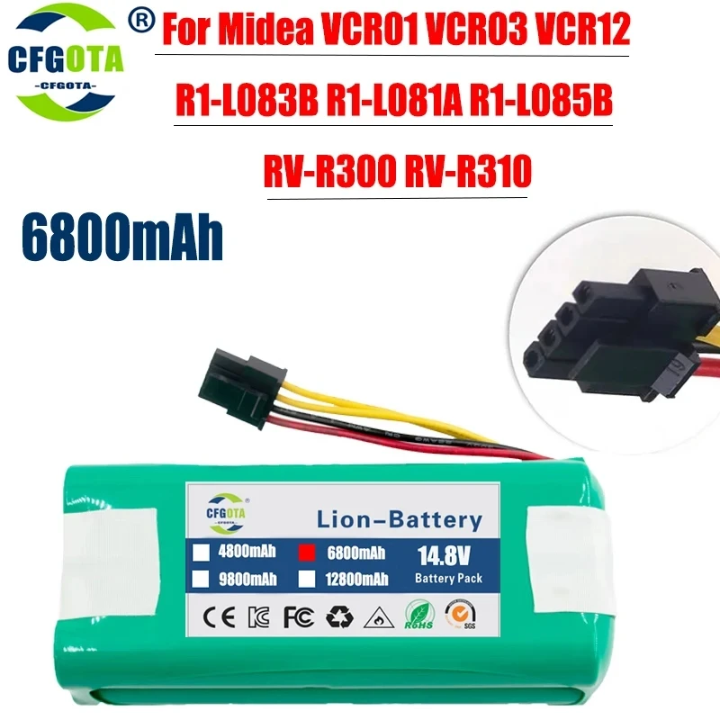 New 6800mAh Battery For Midea VCR01 VCR03 VCR12 Midea R1-L083B R1-L081A R1-L085B Redmond RV-R300 RV-R310 Robot Vacuum Cleaner
New 6800mAh Battery For Midea VCR01 VCR03 VCR12 Midea R1-L083B R1-L081A R1-L085B Redmond RV-R300 RV-R310 Robot Vacuum Cleaner
