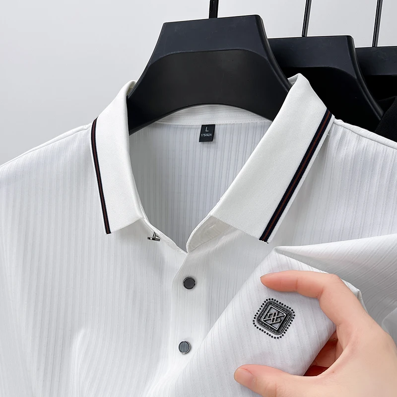 Quality Ice Silk Men's Polo Shirt 2024Summer New Lapel Embroidered Half Sleeves Traceless T-shirt Korean Business Fashion Men's
Quality Ice Silk Men's Polo Shirt 2024Summer New Lapel Embroidered Half Sleeves Traceless T-shirt Korean Business Fashion Men's