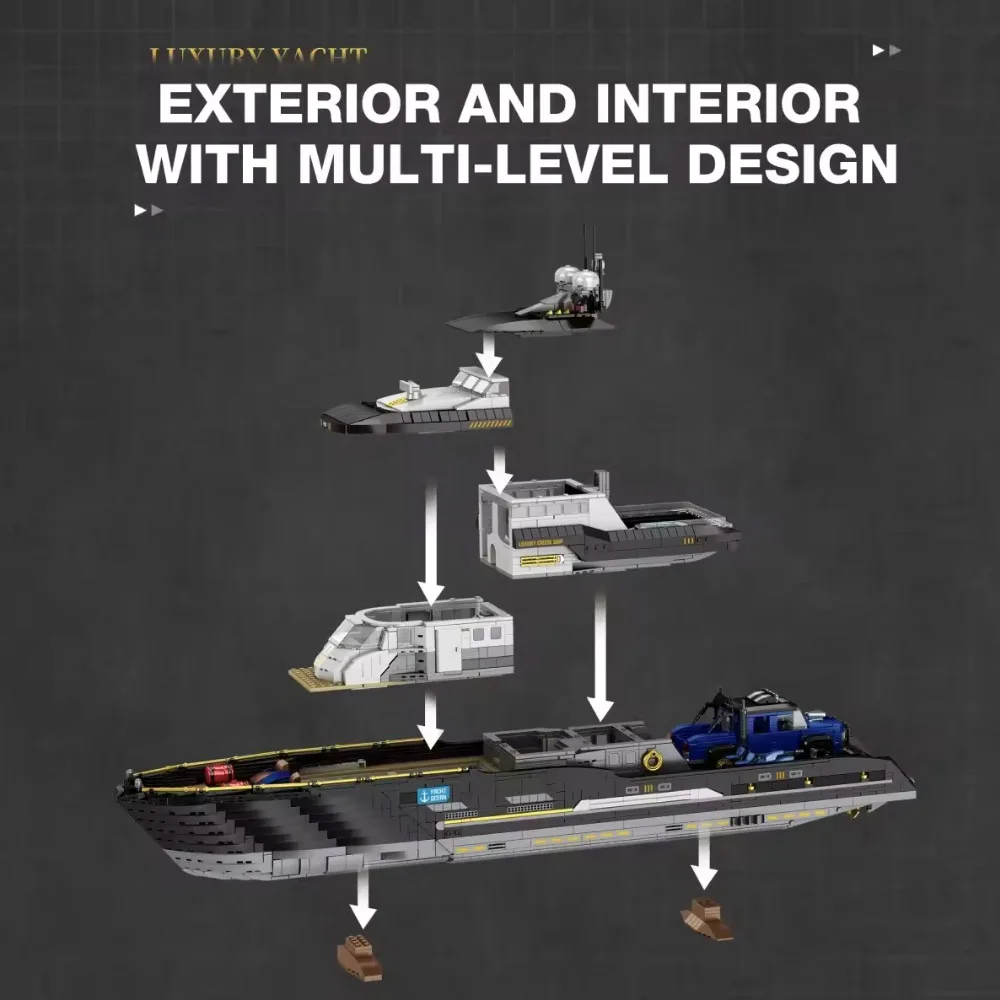 Creative IDEAS City 4421PCS Luxury Yacht Building Blocks Motorboat Car Cruise Ship collection With Ornaments Kids DIY Toys Gifts Creative IDEAS City 4421PCS Luxury Yacht Building Blocks Motorboat Car Cruise Ship collection With Ornaments Kids DIY Toys Gifts