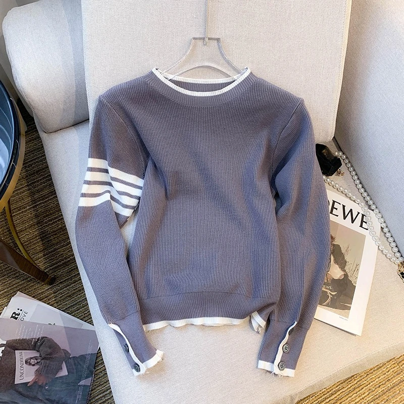 2023 Autumn Winter Classic Striped Vintage Solid Color Crewneck Knitwear Sweater for Women Young Casual Cozy Warm Knitted Top
2023 Autumn Winter Classic Striped Vintage Solid Color Crewneck Knitwear Sweater for Women Young Casual Cozy Warm Knitted Top