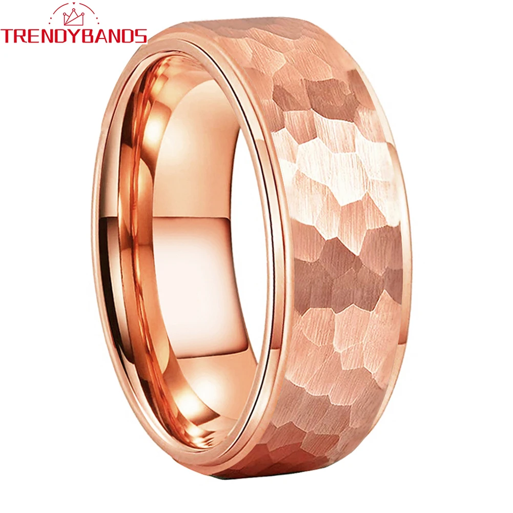 Women Rings Tungsten Wedding Band for Men Fashion Jewelry Hammered Stepped Edges Brushed Shiny Comfort Fit 
Women Rings Tungsten Wedding Band for Men Fashion Jewelry Hammered Stepped Edges Brushed Shiny Comfort Fit